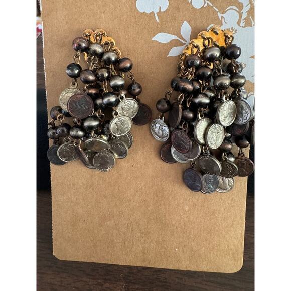 Vintage Coin Miniature USA Coin Clip-On Earrings Dimes Quarters Nickles - Picture 4 of 9